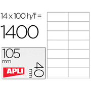 APLI ETIQUETA IMPRESORA 105x40mm 14x100-PACK 01275